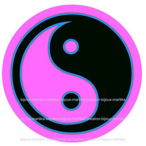 Cabochon a coller 25 mm meditation yin yang resine image n°19 