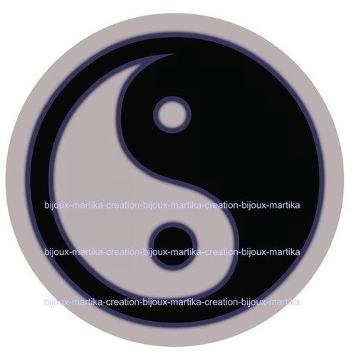 Cabochon a coller 25 mm meditation yin yang resine image n°17 