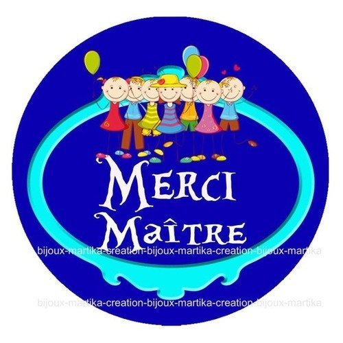 Cabochon a coller 25 mm merci maitre n°41 