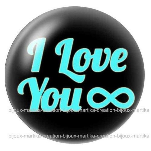 Cabochon a coller 25 mm  jy love you resine image n°30 