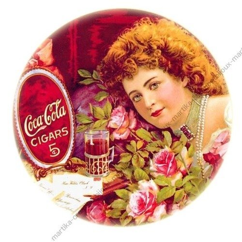 A coller cabochon epoxy 25 mm femme ancienne n°2 fait-main 