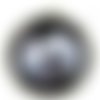 Pendentif cabochon loup métal argenté et époxy 25 mm n°14 