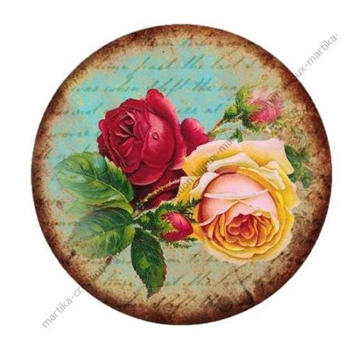 Cabochon a coller 25 mm fleur rose resine image n°11 