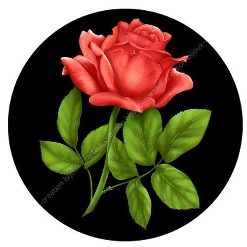 Cabochon a coller 25 mm  &quot;rose rose &quot; resine image n°2 