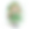Cabochon ovale résine a coller de 25 x 18 mm petite fille vert n°1 