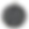 Pendentif  metal argenté pour cabochon spirale noire 25 mm n°1 