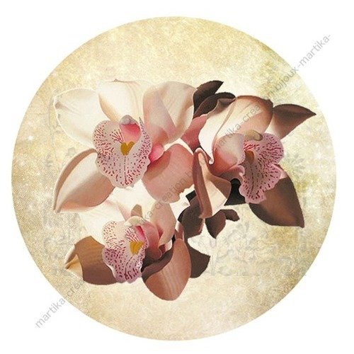 Cabochon résine a coller de 25 mm fleur orchidée blanche  n° 1 