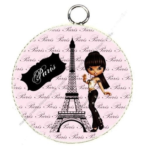 Pendentif cabochon en résine epoxy lolita a paris creation française n°1 