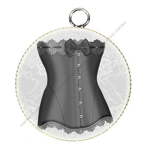 Pendentif charms cabochon en résine epoxy corset créations bijoux cet9