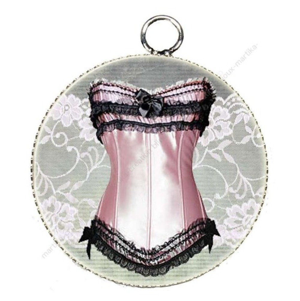 Pendentif charms cabochon en résine epoxy corset créations bijoux ...