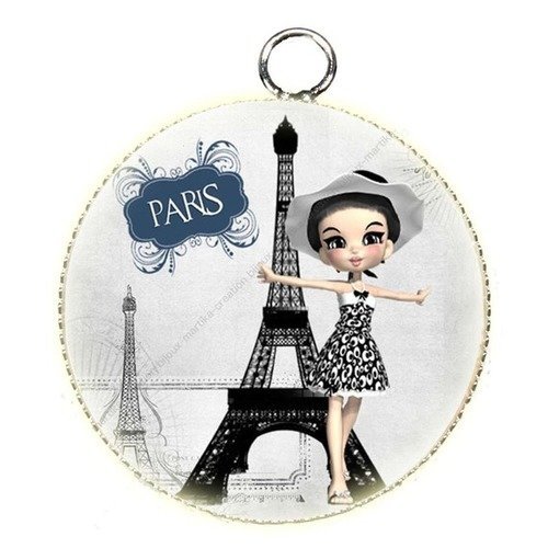 Pendentif cabochon en résine epoxy lolita a pariscreation française lolip