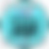 Cabochon résine 25 mm futur papi fond turquoise