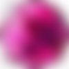Cabochon fleur fond rose résine 25 mm 