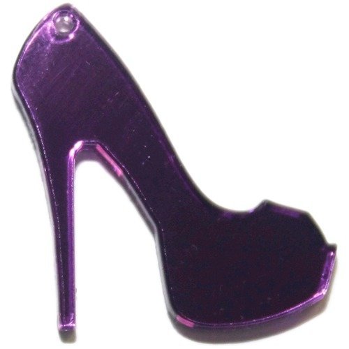 Pendentif chaussure plexiglass violet
