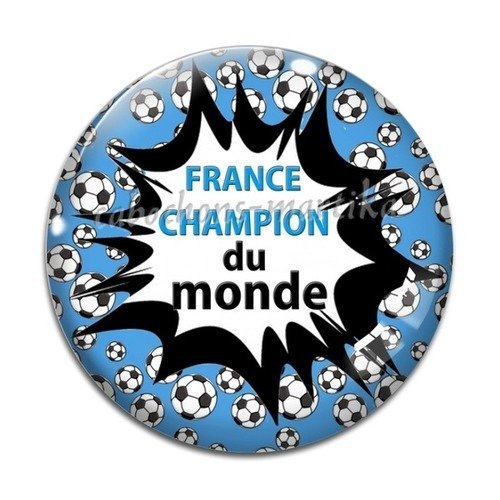Cabochon france champion du monde résine, 25 mm 