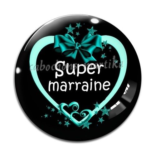 Cabochon super marraine, résine, 25 mm 