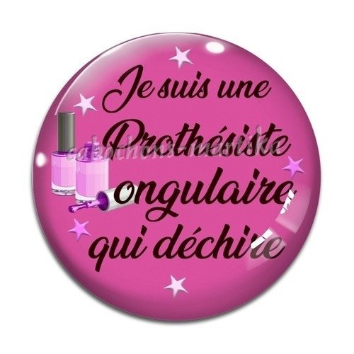 Cabochon  je suis une prothésiste ongulaire qui déchire résine, 20 mm 