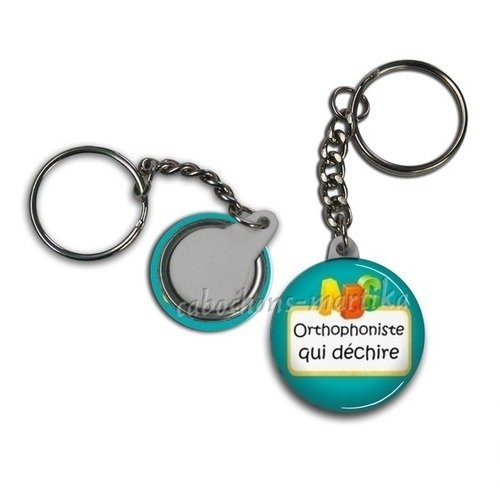 Porte clés orthophoniste cabochon 32 mm