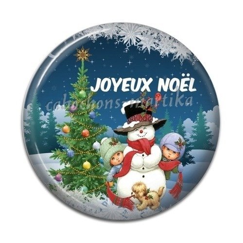 Cabochon joyeux noël résine 25 mm 