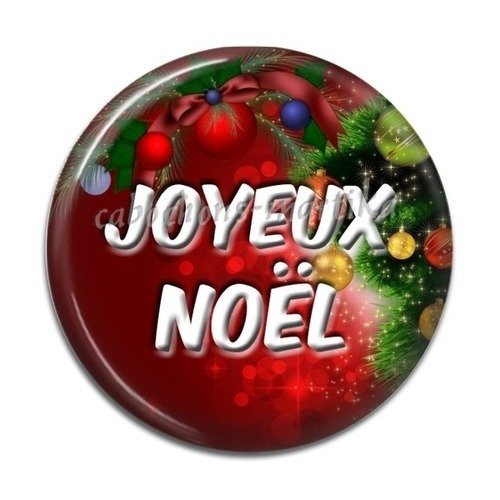 Cabochon joyeux noël résine 25 mm 