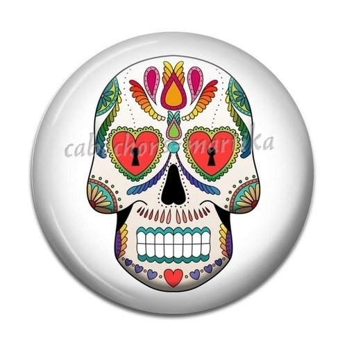 Cabochon skull verre 25 mm