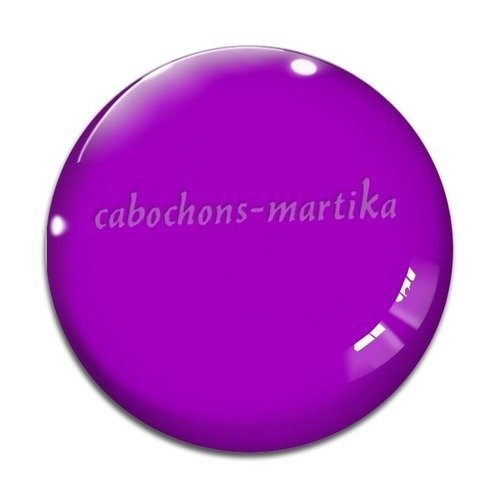 Cabochon unie violet, cabochon résine ou verre, plusieurs tailles