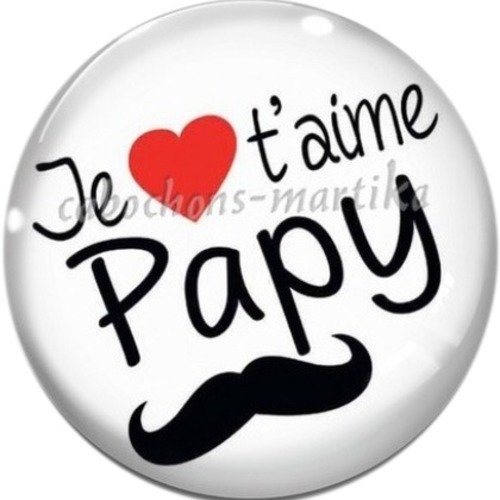 Cabochon papy verre 25 mm 