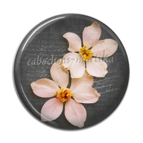 Cabochon fleur résine 25 mm 