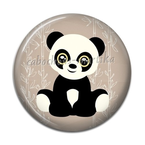 Cabochon panda, résine 25 mm 