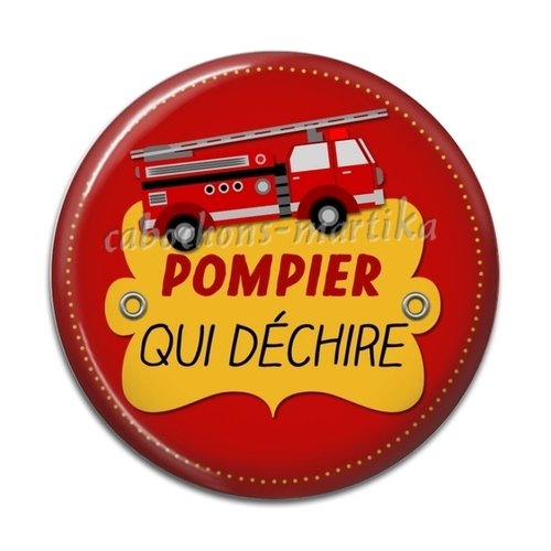 Cabochon  pompier, résine 25 mm 