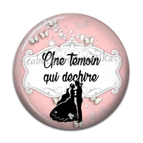 Cabochon une témoin qui déchire, résine 20 mm 