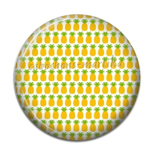 Cabochon ananas , cabochon résine 25 mm 