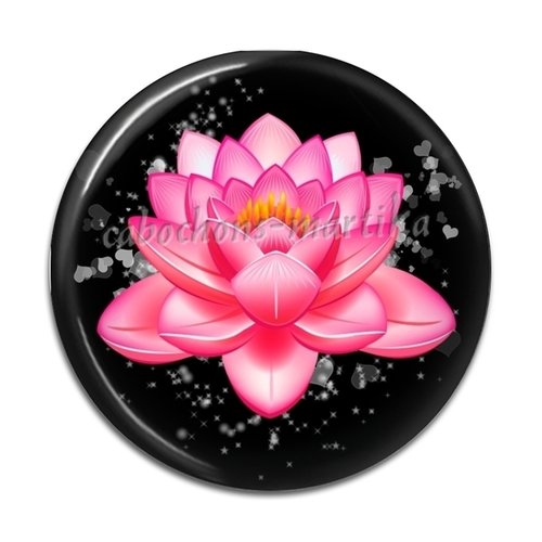 Cabochon fleur verre 25 mm 