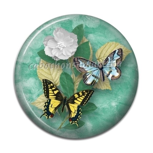 Cabochon papillon, résine 20 mm 