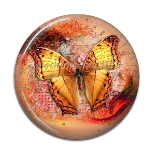 Cabochon papillon résine 25 mm 