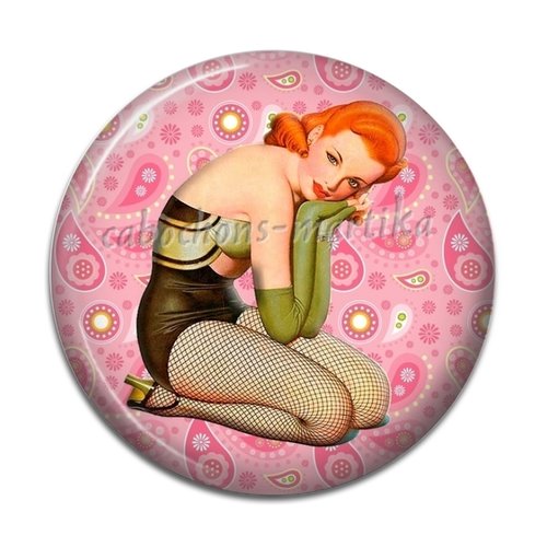 Cabochon pin up résine 25 mm 