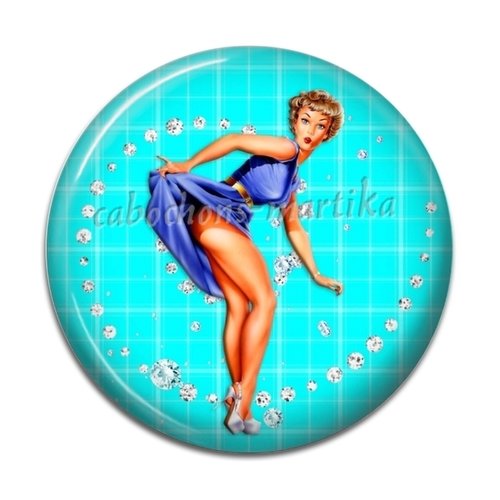 Cabochon pin up, résine 20 mm 