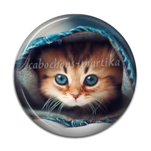 Cabochon chat, résine 20 mm 