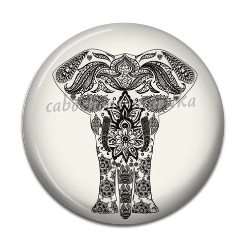 Cabochon éléphant,  cabochon résine 25 mm éléphant