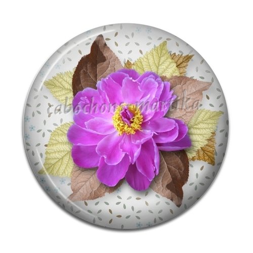 Cabochon fleur, résine epoxy 20 mm 