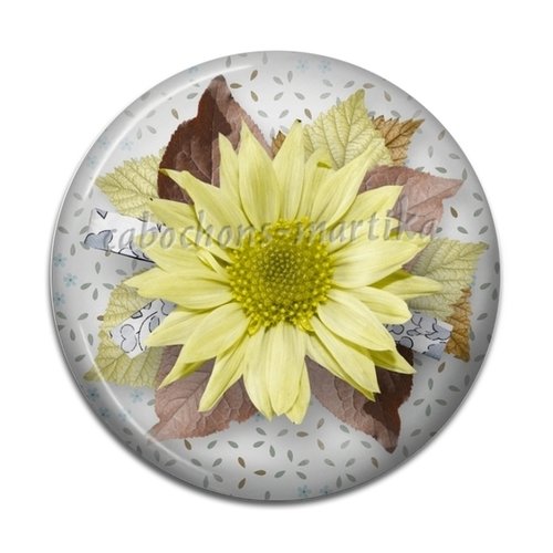 Cabochon fleur, résine epoxy 20 mm 