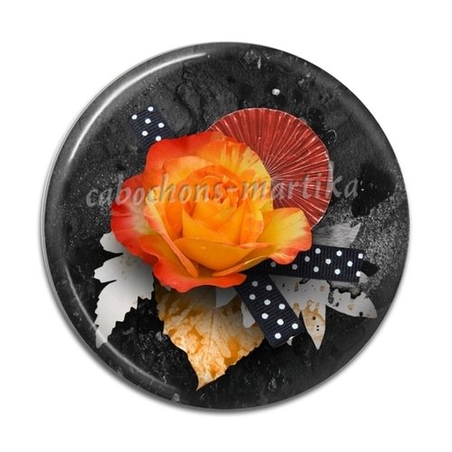 Cabochon fleur, résine 25 mm 
