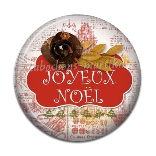 Cabochon joyeux noël résine 25 mm 