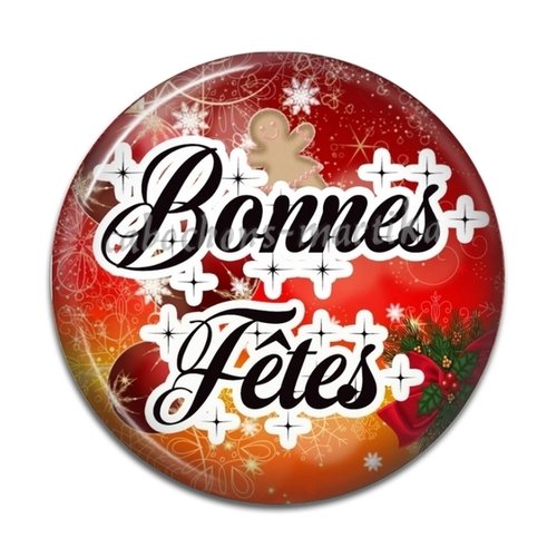 Cabochon bonnes fêtes résine 25 mm 