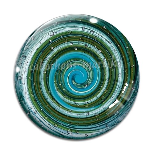Cabochon résine spirale, 25 mm 