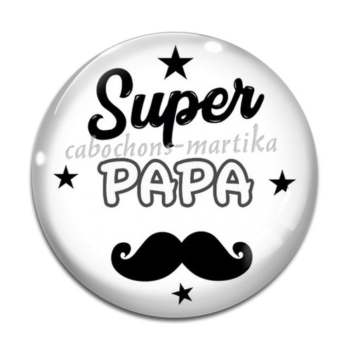 Cabochon résine super papa, 25 mm 