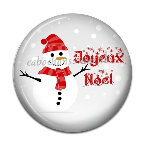 Cabochon joyeux noël résine 25 mm 