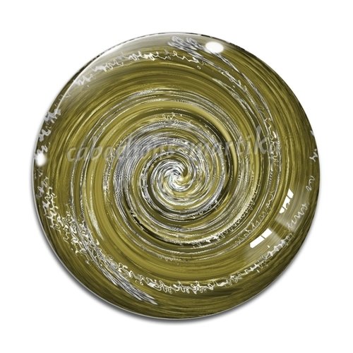 Cabochon spirale verre 25 mm 