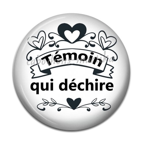 Cabochon témoin qui déchire, résine 25 mm 