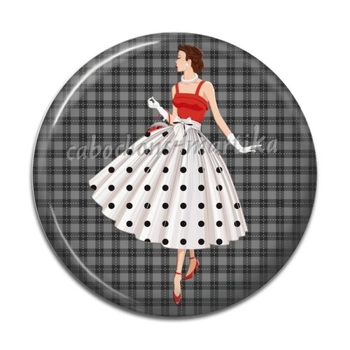 Cabochon pin up résine 25 mm 